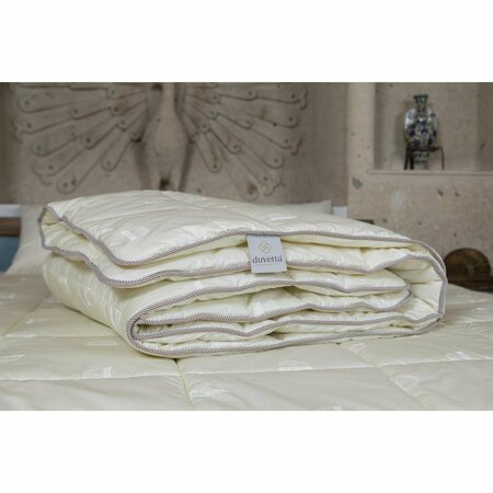 FURNIA 90 x 104 in. Washable Wool Comforter, White HD-DUV-WOOL-QUILT-K